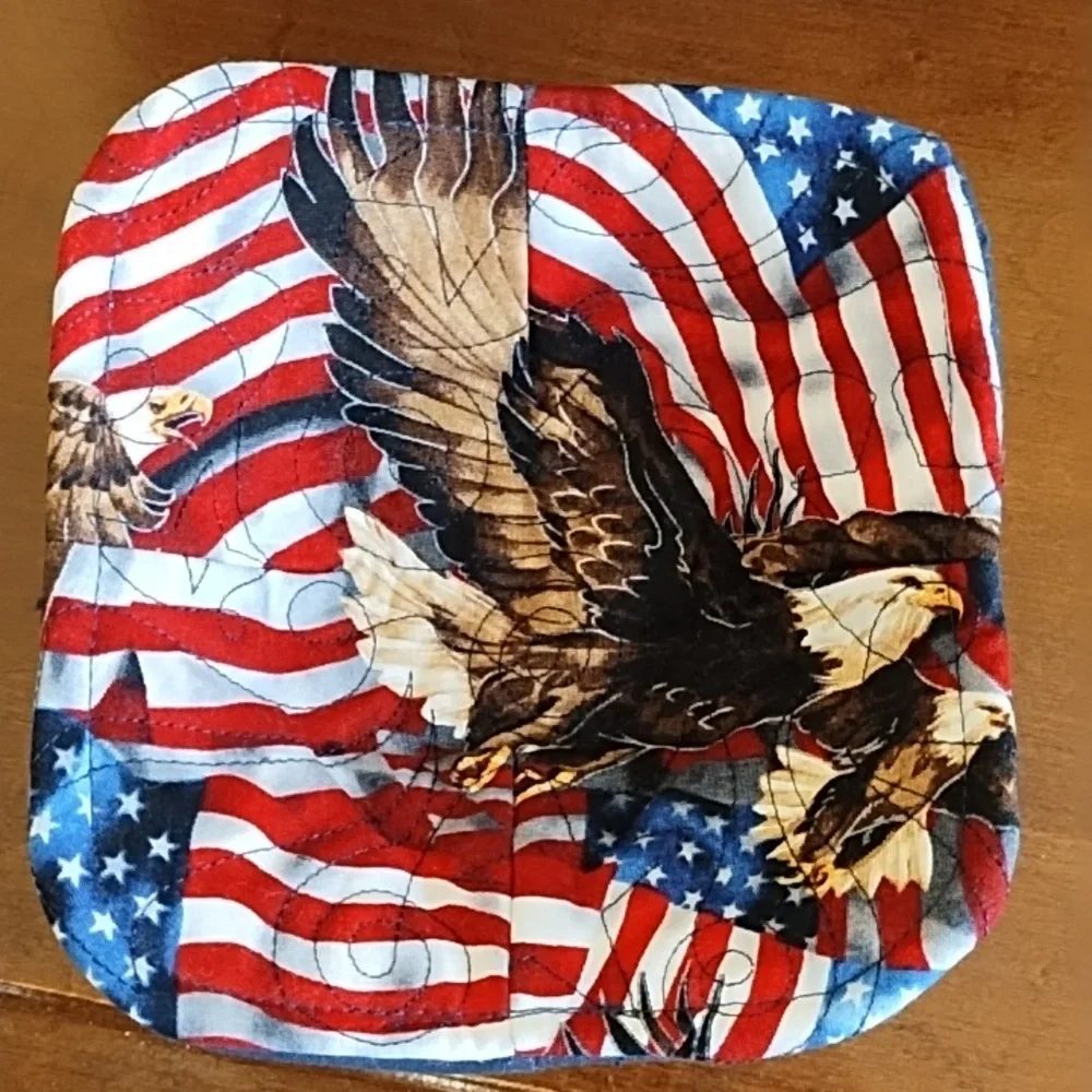 Patriotic Bowl Cozies Large Medium Small Flags Eagles Patriotic Red White Blue